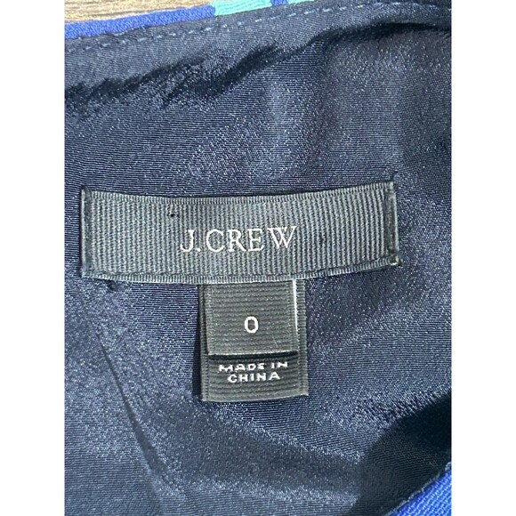 J.Crew Dress 0 G1061 Blue Green‎ Baroque Scroll Sheath Sleeveless Jacquard SP17 - Picture 2 of 13
